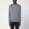 Drumohr Grey Merino Wool Crew-neck Sweater