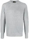 Drumohr Man Sweater Light Grey Size 42 Lambswool In Grey