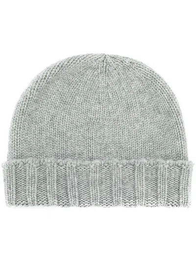 Drumohr Grey Textured Beanie Hat