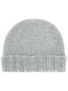 Drumohr Grey Textured Beanie Hat In Gray