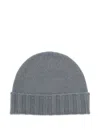 Drumohr Grey Textured Beanie Hat In Gray