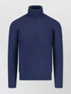 Drumohr Turtleneck Sweater In Blue Wool Navy Tones