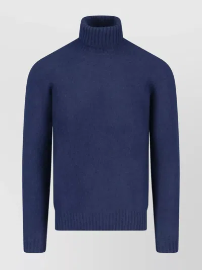 Drumohr High Neck Crewneck Sweater In Blue