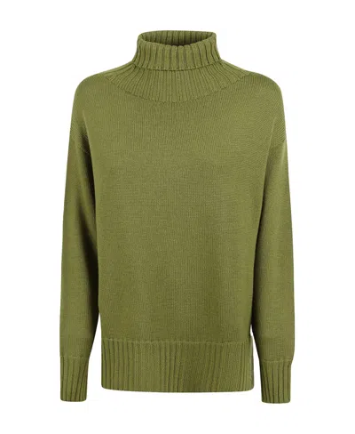 Drumohr High Neck Knitted Sweater In Green
