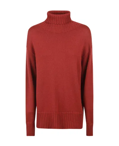 Drumohr High Neck Knitted Sweater In Red