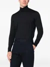 Drumohr Charcoal Wool Turtleneck Sweater In Black