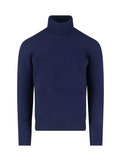 Drumohr High Neck Sweater In Blue