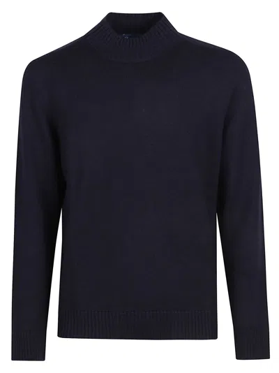 Drumohr High Neck Sweater In Blue