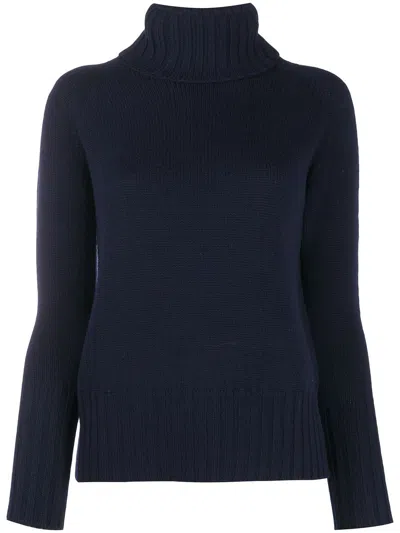 Drumohr High Neck Sweater In Blue