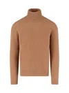 Drumohr Man Turtleneck Camel Size 44 Lambswool In Brown