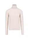 Drumohr Ribbed Turtleneck Sweater Long Sleeves In Cream