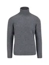 Drumohr Ribbed Turtleneck Sweater Long Sleeves In Gray