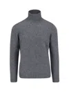 Drumohr Ribbed Turtleneck Sweater Long Sleeves In Gray