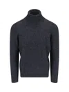 Drumohr Ribbed Turtleneck Sweater With Long Sleeves In Gray