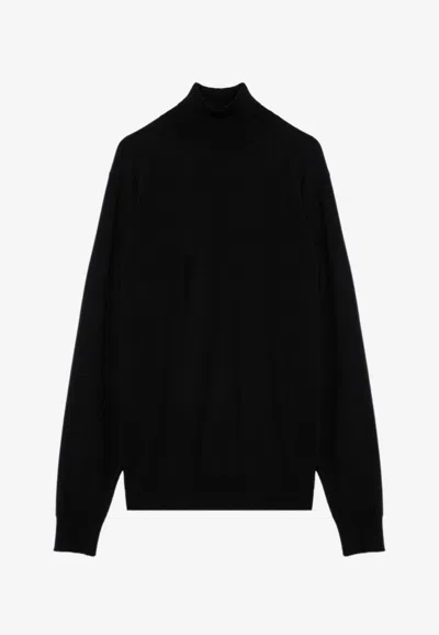 Drumohr High-neck Wool Sweater In Black