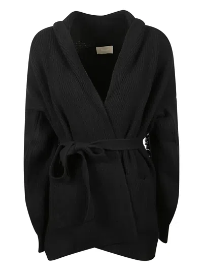 DRUMOHR HOODED BELTED CARDIGAN