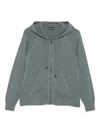 Drumohr Hooded Zip-up Sweater In Green
