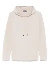 Drumohr Ribbed Textured Hoodie With Drawstring Hood