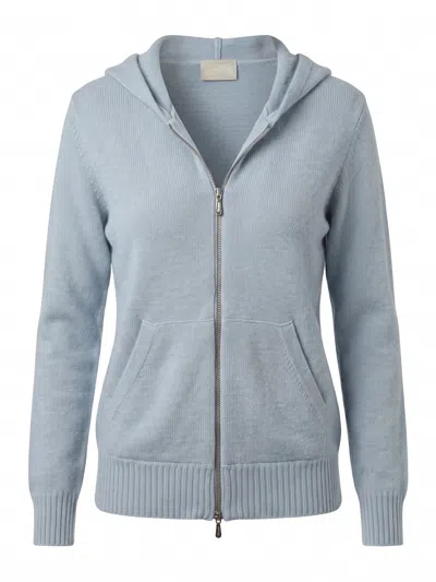 Drumohr Hoodies With Zip Sweater In Blue