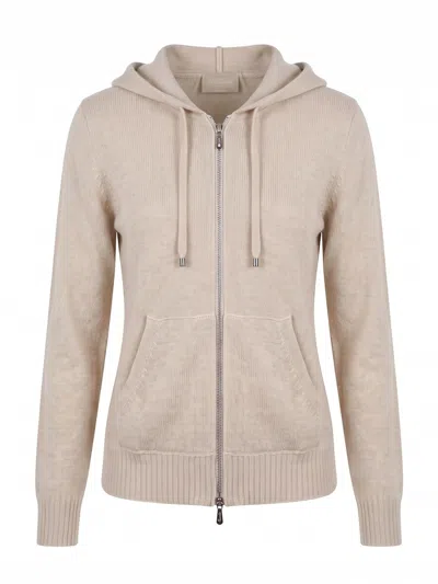 Drumohr Hoodies With Zip Sweater In Pink