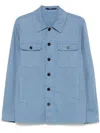 Drumohr Interlock-twill Shirt Jacket In Blue
