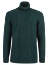 Drumohr Intricately Knitted Turtleneck Sweater In Rich Green In Green