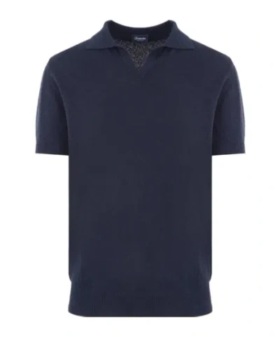Drumohr Jersey Short-sleeved Polo Shirt In Black