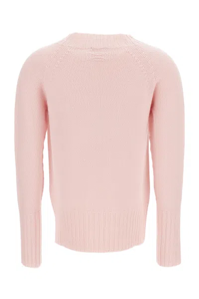 Drumohr Jersey-knit Merino Wool Raglan Crewneck Sweater In Pink