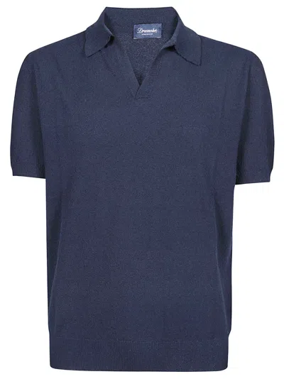 Drumohr Jhonny Short Sleeve Polo Shirt In Blu