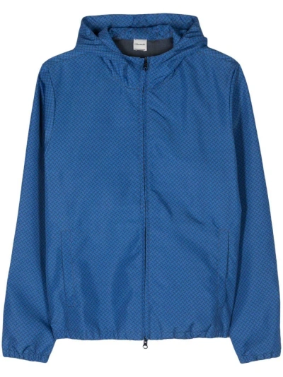 Drumohr Hooded Sports Jacket In Blue