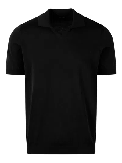 Drumohr Knit Polo In Black