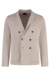 Drumohr Knitted Cotton Blazer In Neutral