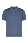 Drumohr Knitted Cotton Polo Shirt In Blue