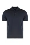 Drumohr Knitted Cotton Polo Shirt In Blue