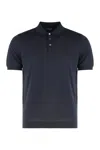 Drumohr Spread-collar Cotton Polo Shirt In Blue