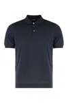 Drumohr Knitted Cotton Polo Shirt In Blue