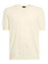 Drumohr Linen-blend Knitted T-shirt In White