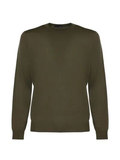 Drumohr Knitted Crew Neck Jumper In Green