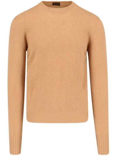 Drumohr Man Sweater Camel Size 38 Cashmere In Brown