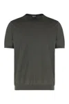 Drumohr Short Sleeve V-neck Polo In Green