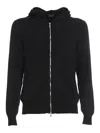 Drumohr Knitted Zip-up Hoodie In Black