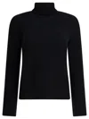 Drumohr Long Sleeves Turtle Neck Oversized Sweater In Black