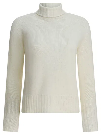 Drumohr High Neck Long Sleeve Knitwear Top In White