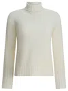 Drumohr High Neck Long Sleeve Knitwear Top In White