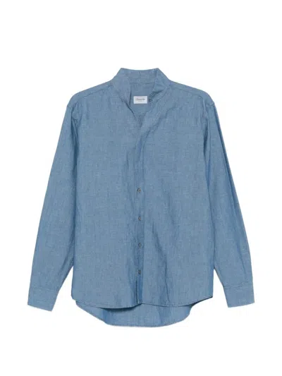 Drumohr Korean-neck Shirt In Blue
