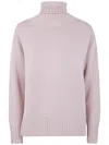 Drumohr Long Sleeves Turtle Neck Oversized Sweater In Pink