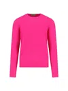 Drumohr Soft Textured Crew Neck Long Sleeve Sweater In Pink