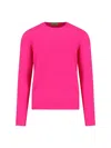 Drumohr Soft Textured Crew Neck Long Sleeve Sweater In Pink