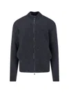 Drumohr Ribbed Crewneck Sweater Featuring Fitted Cuffs In Blue