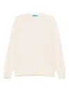Drumohr Lambs Wool Crew-neck Sweater In Neutral